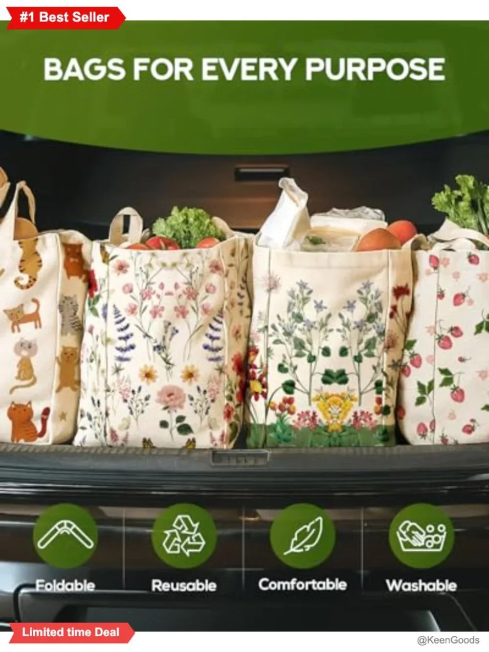 Extra Large Canvas Grocery Tote Bag Heavy Duty Reusable Shopping Bag